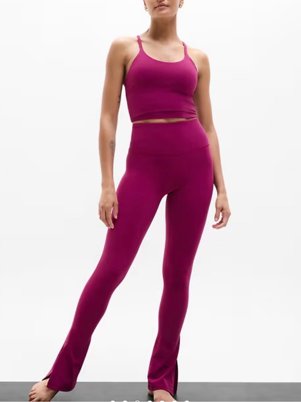 NWT Athleta Elation Split Slim Flare Leggings Active Workout Fitness Run Walk